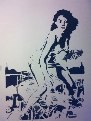 Woman - stencil - Pia Drescher - Array auf Array - Array - Array Woman - stencil - Pia Drescher - Array auf Array - Array - Array
