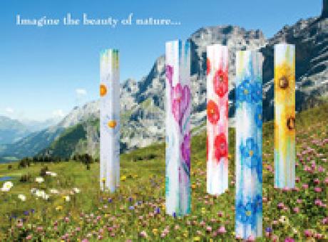 Several Beams (Stele) with alpine flowers - Picchio Dieter Specht - Array auf - - Several Beams (Stele) with alpine flowers - Picchio Dieter Specht - Array auf - -