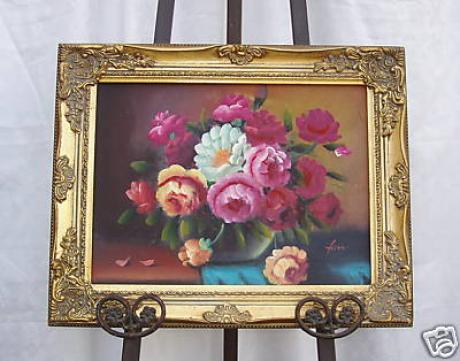 FEINES ÖLGEMÄLDE BLUMEN STILLEBEN IM ALTEN TOPF - simon ebner - Array auf Array - Array - Array FEINES ÖLGEMÄLDE BLUMEN STILLEBEN IM ALTEN TOPF - simon ebner - Array auf Array - Array - Array