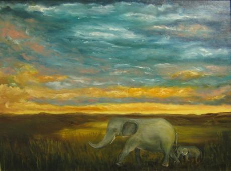 Elephanten beim Sonnenuntergang - Hedi Glashauser - Array auf Array - Array - Array Elephanten beim Sonnenuntergang - Hedi Glashauser - Array auf Array - Array - Array