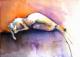 Akt - Dagmar Fiedler - Aquarell auf  - weiblich - 