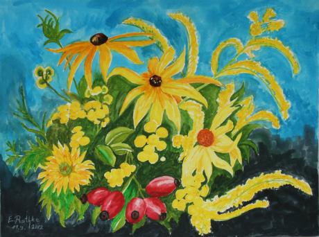 Herbstblumen mit Hagebutten - Egon Rathke - Array auf - Array - Herbstblumen mit Hagebutten - Egon Rathke - Array auf - Array -