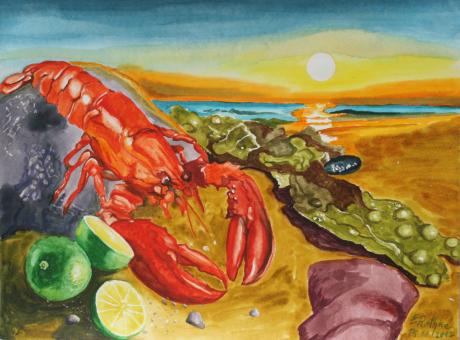 Stilleben mit Hummer - Egon Rathke - Array auf - Array - Stilleben mit Hummer - Egon Rathke - Array auf - Array -